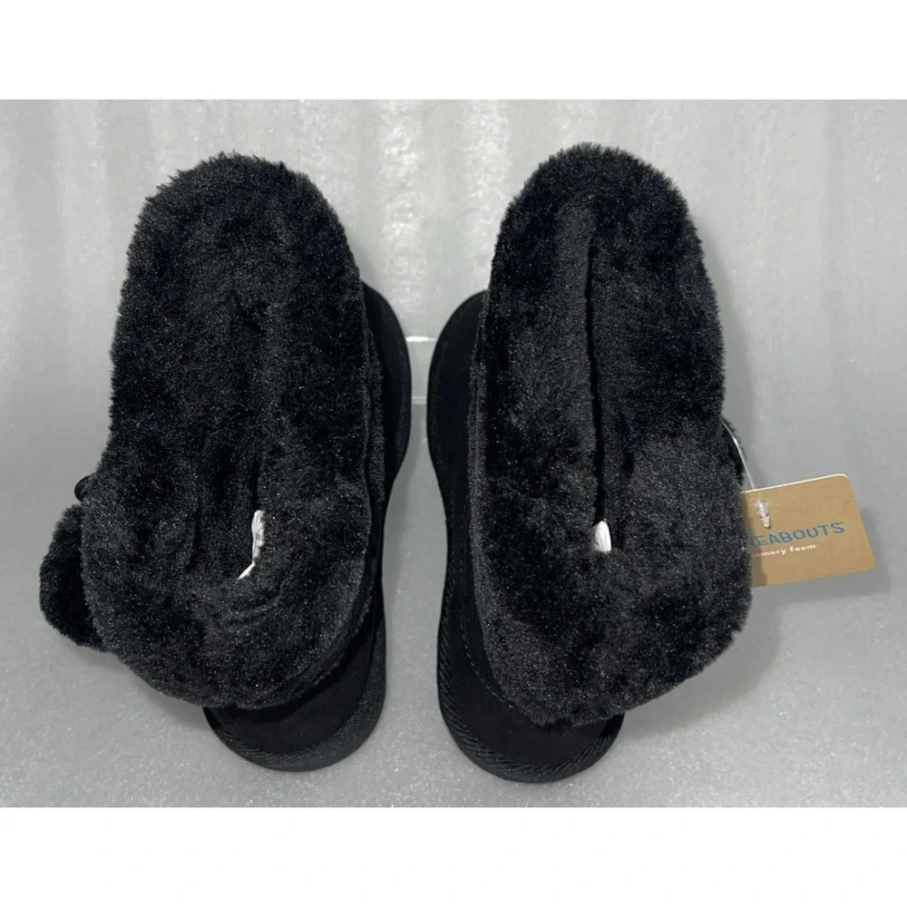 Thereabouts Willa Flat Heel Black‎ Winter Boots Faux Fur Girls Size 12 NEW